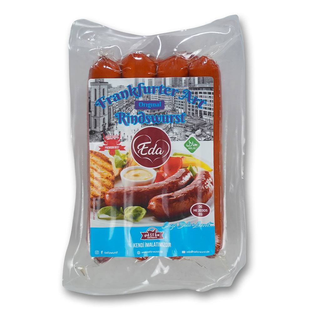 Beef sausage Frankfurt style - Halal grilled sausage