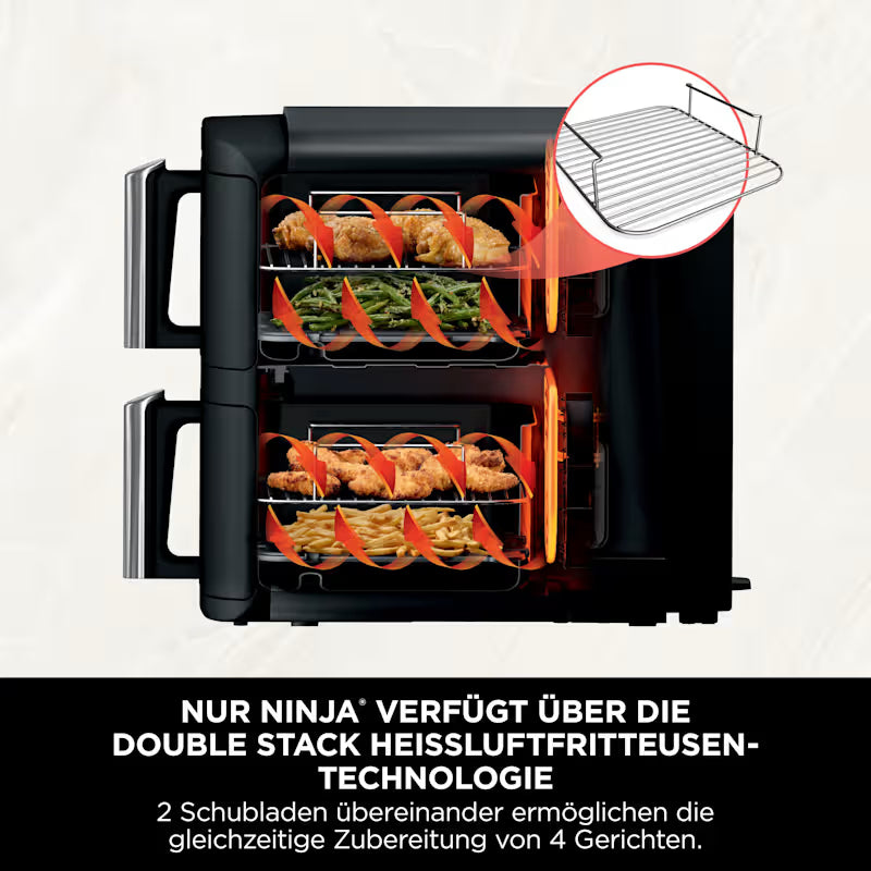 Ninja Double Stack 2-Ebenen Heißluftfritteuse 7,6 L