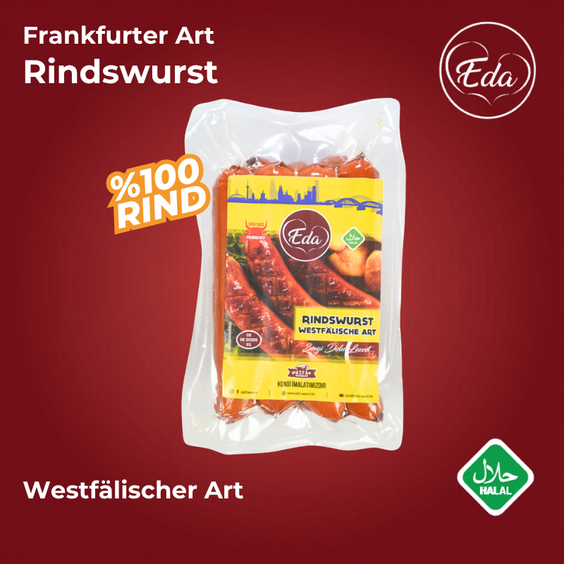Westphalian style beef sausage - halal grilled sausage