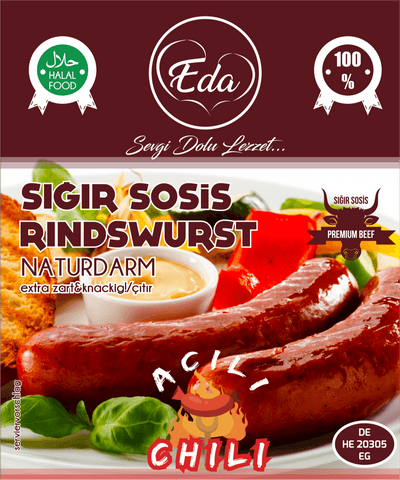 Halal beef sausage natural casing grilled sausage spicy