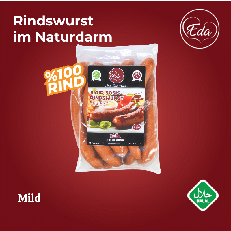 Halal beef sausage natural casing grilled sausage mild